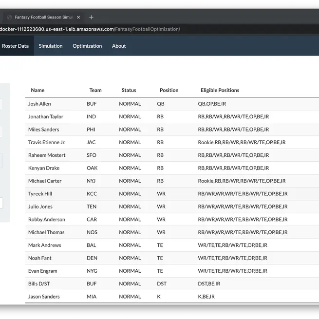 Fantasy Football Optimization